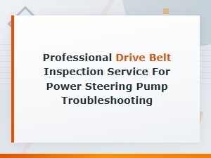 Professional Drive Belt Inspection for Power Steering Issues